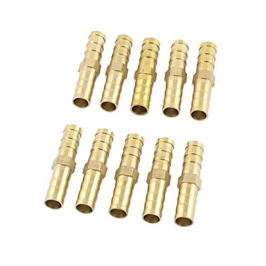 Raccordi portagomma innesto tubo carburante Ø 8mm in ottone dorato, set 10 pezzi