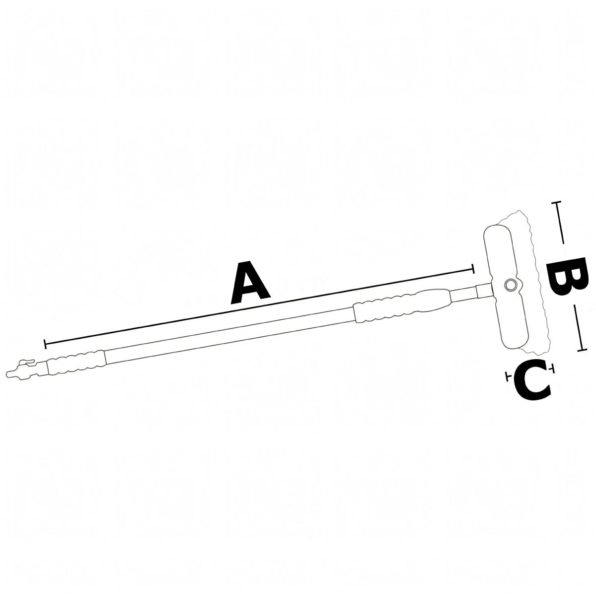 Spazzolone telescopico Osculati Five-Level 117 180 cm regolabile per barca – vista 4