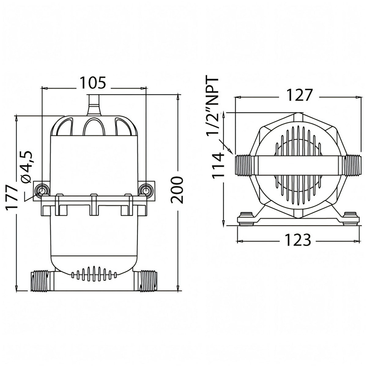 Serbatoio di espansione autoclave in ABS 0,75 lt Osculati con 2 portagomma – vista 4