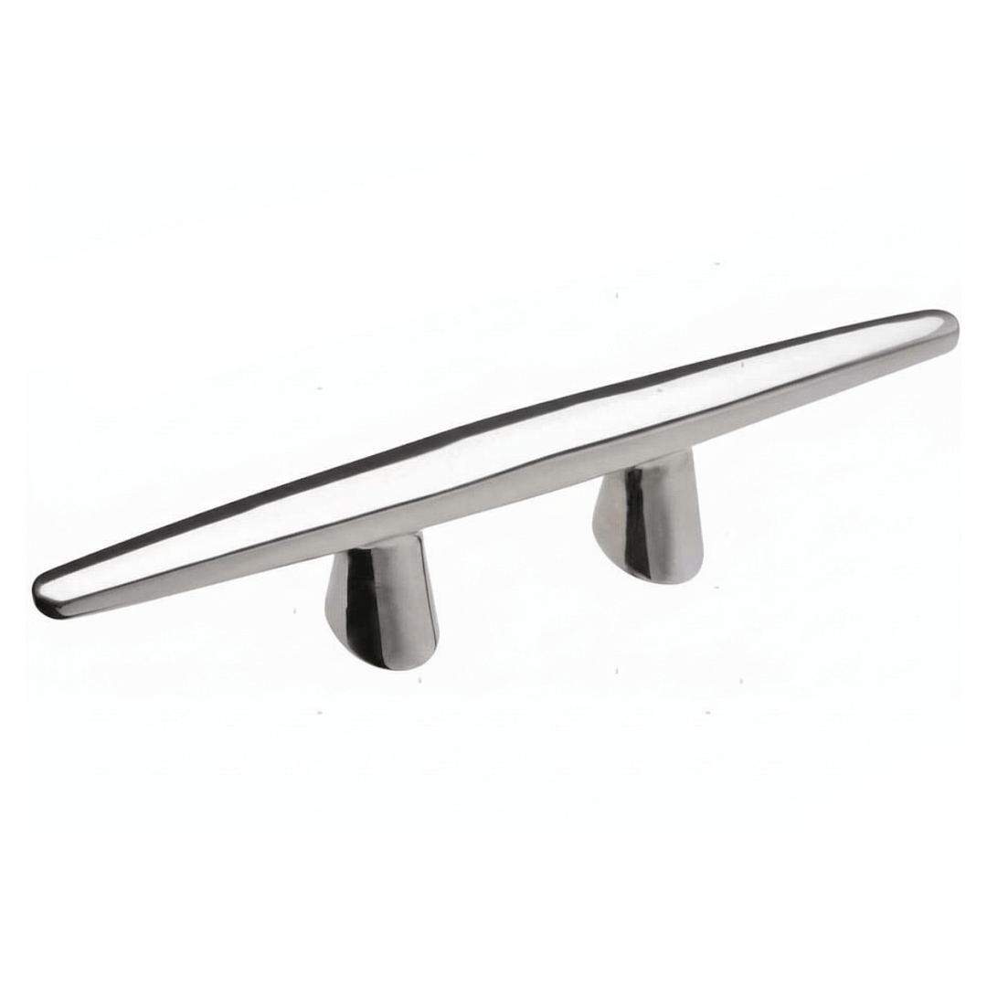 Bitta nautica Dune in acciaio inox lucido, forma allungata con due basi cilindriche, 150 mm