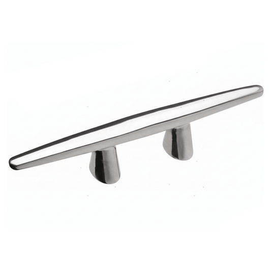 Bitta nautica Dune in acciaio inox lucido, forma allungata con due basi cilindriche, 150 mm