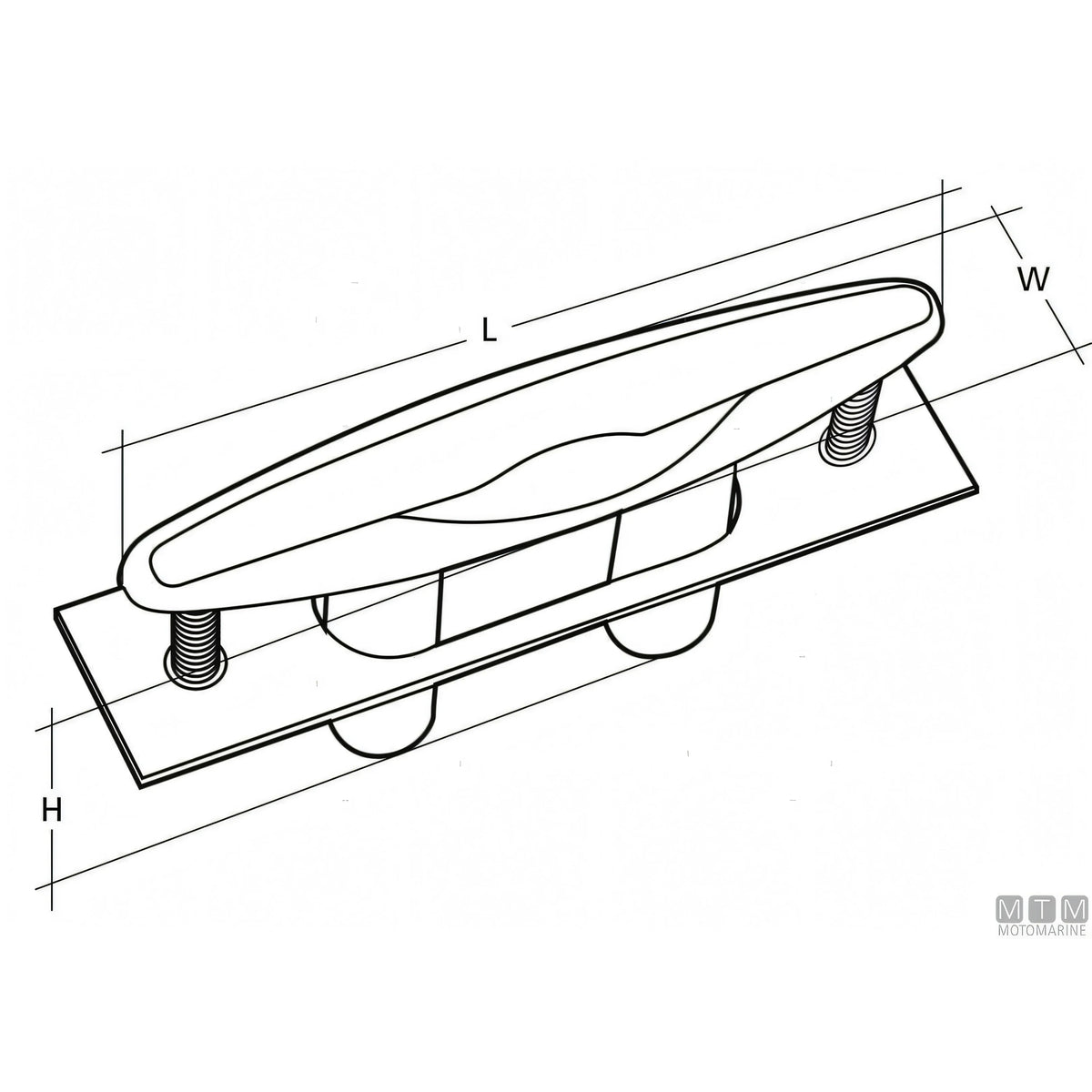 Bitta a scomparsa M-Line in acciaio inox 316 — vista 3