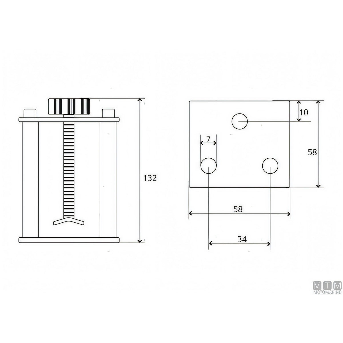 Musone di Prua Basculante Classic in Acciaio Inox 316 — L280 x W80 - max 10 Kg.