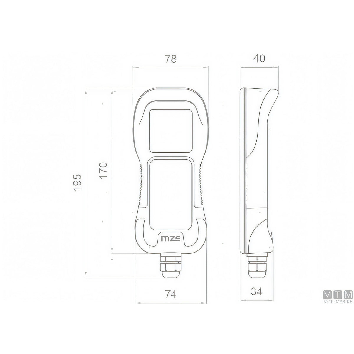 Motomarine Pulsantiera Contacatena Up-Down MZ — Pulsantiera Up-Down