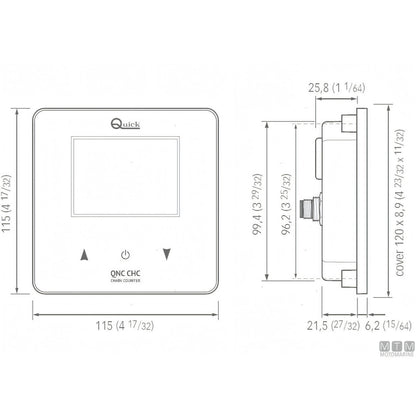 Quick pannello contacatena QNC CHC per salpa ancora — 115 x 115 x H26+6 mm