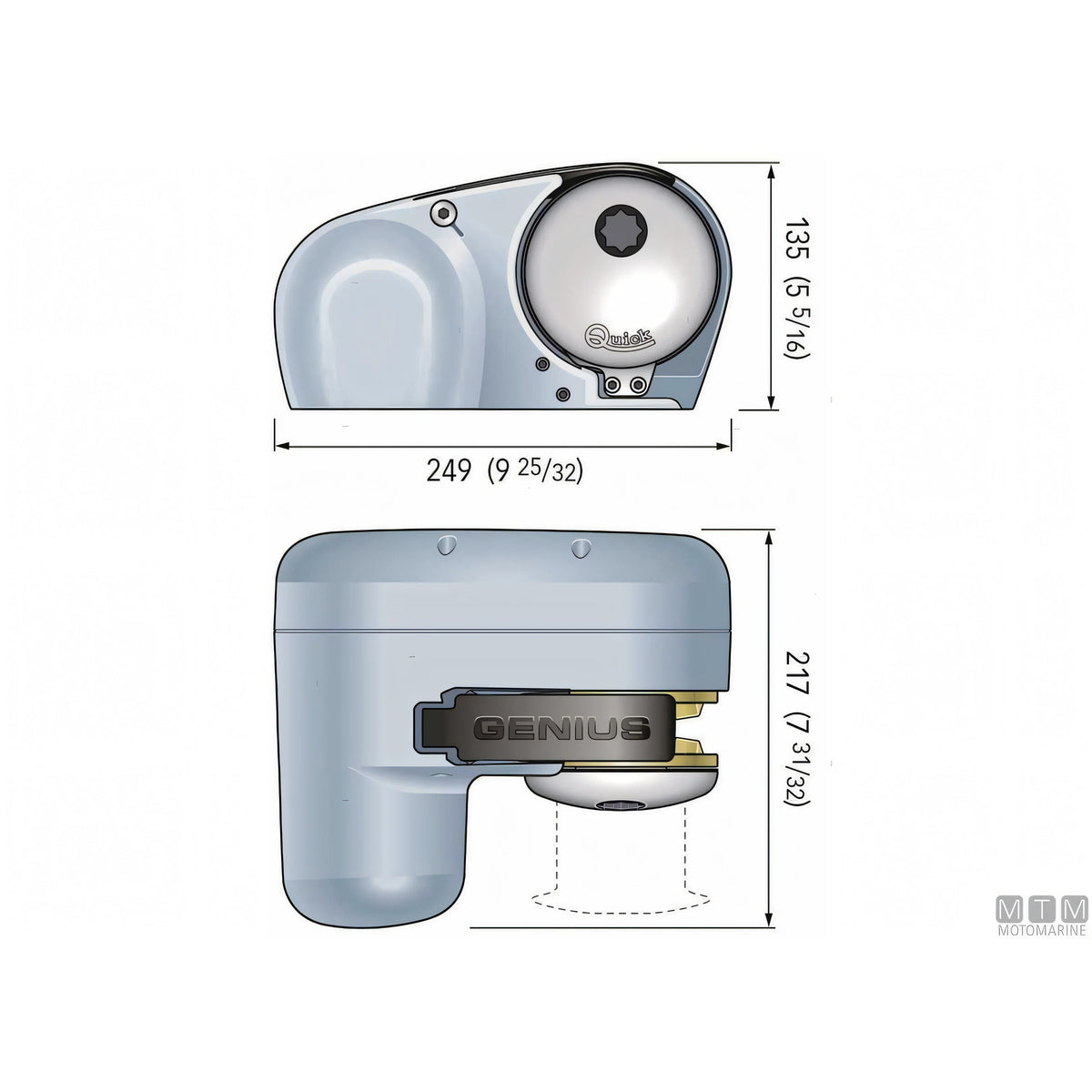 Quick Verricello Salpa Ancora Genius GP2 Alluminio Anodizzato — 500W - Catena Ø6mm