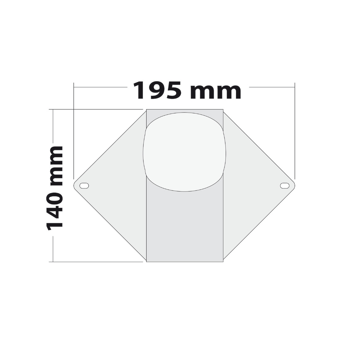 Scheda tecnica luce di via con faro LED 12/24V: dimensioni flangia 195x140mm
