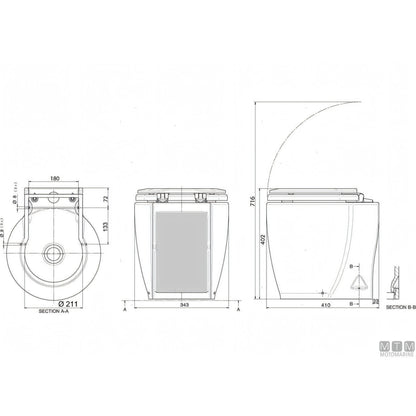 Ocean WC elettrico Laguna Standard — 12V