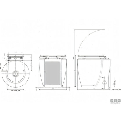 WC elettrico Ocean Laguna Silent per nautica — 12V