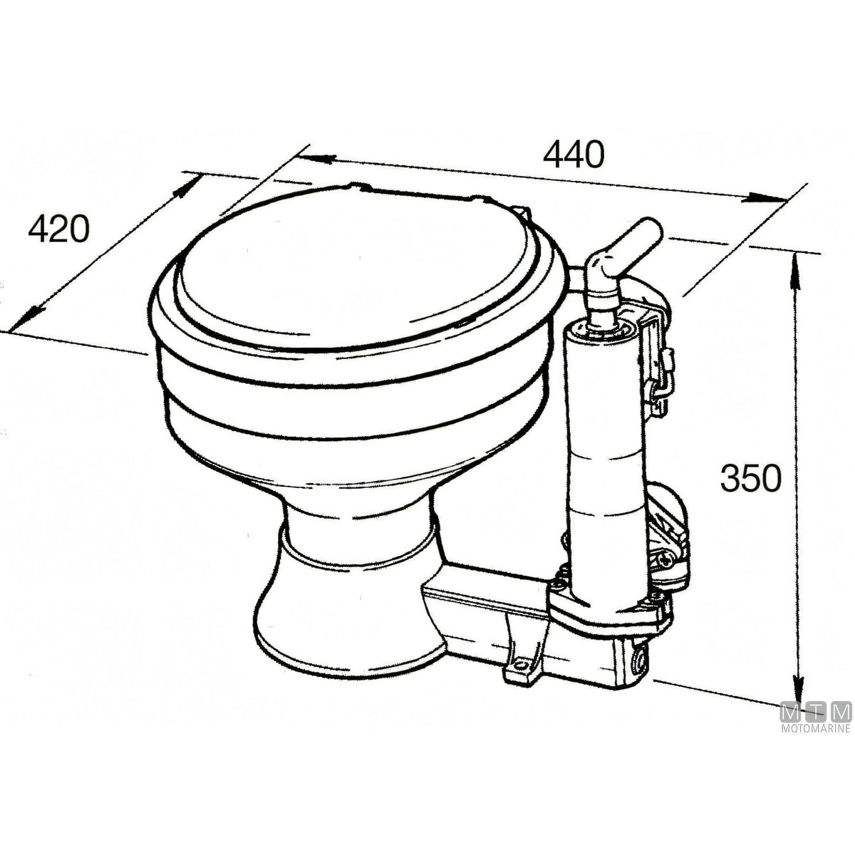MTM WC nautico manuale toilet RM69 Classic — Toilet completo Classic Lux