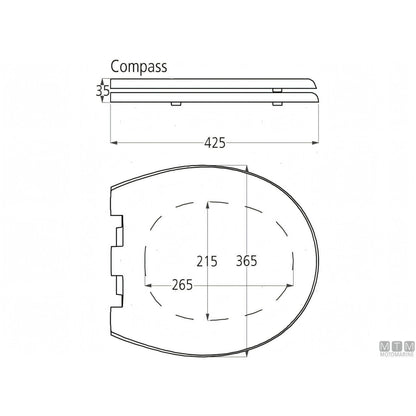 Tecma WC Compass Short elettrico nautico — 12V - Pannello Eco