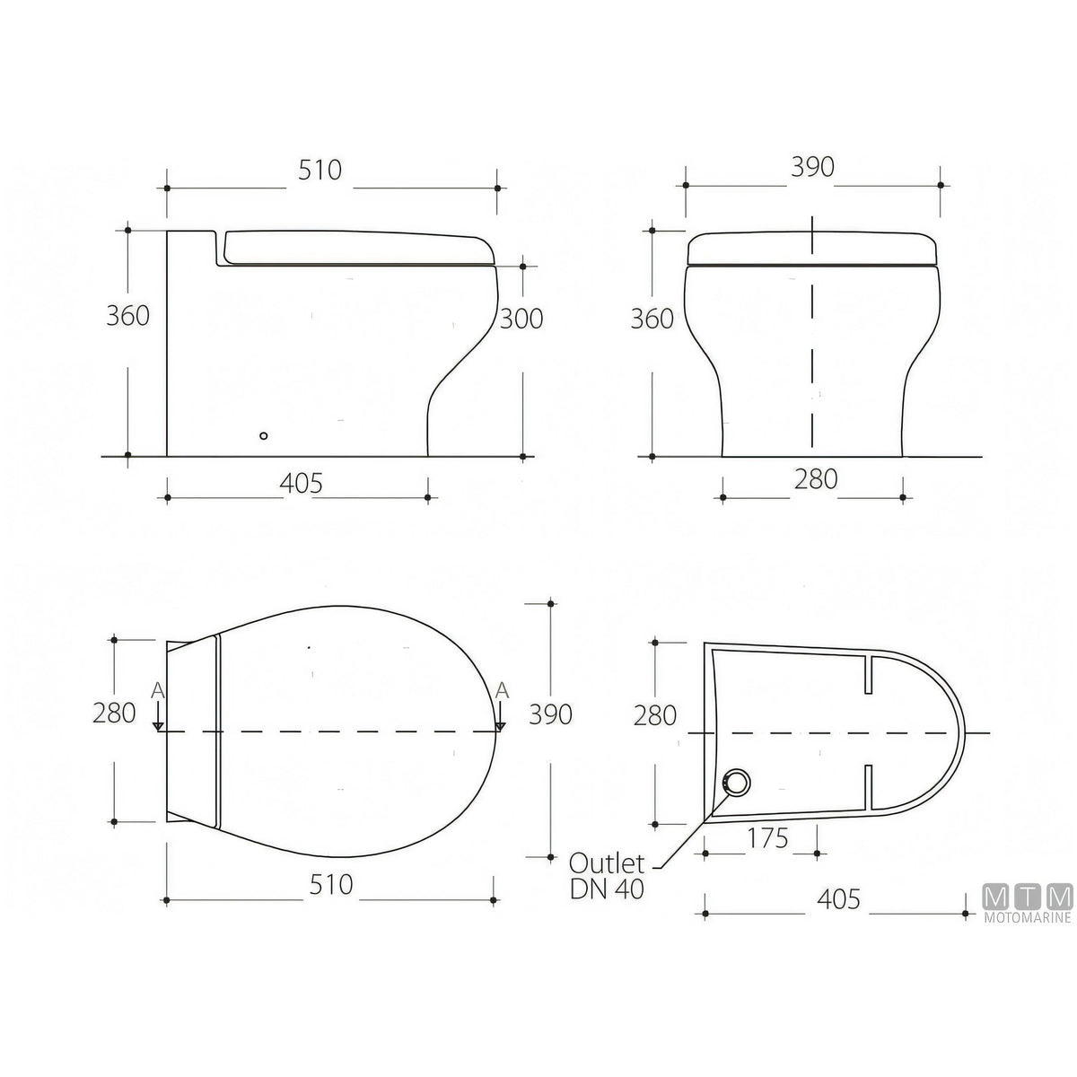 Tecma WC Silence Plus 2G pannello All-in-One SFT — Toilet Short 12V