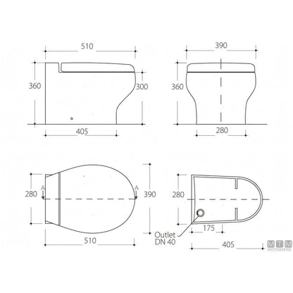 Tecma WC Silence Plus 2G pannello All-in-One SFT — Toilet Short 12V