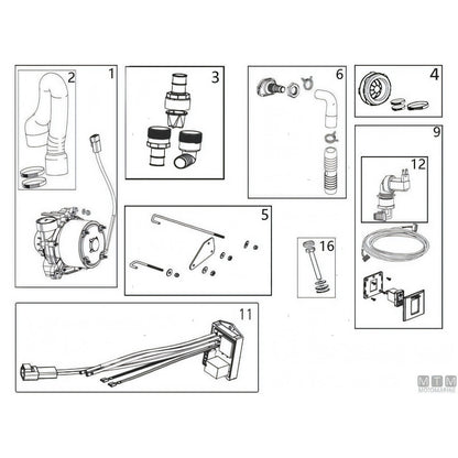 Tecma ricambio originale toilette serie Compact — Pompa maceratore MAC4 12V con manicotto