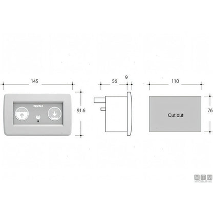 Tecma pannello controllo toilet nautico serie SFT — All-in-One 1 pulsante