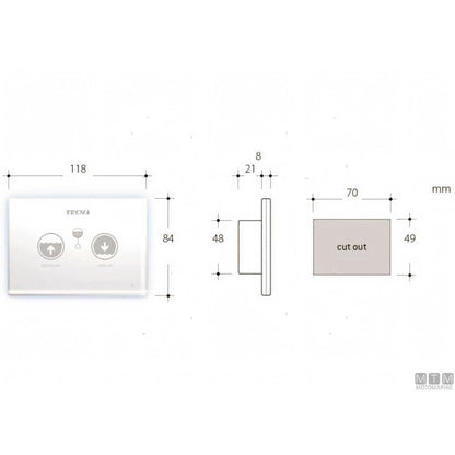 Tecma pannello controllo toilet nautico serie SFT — All-in-One 1 pulsante