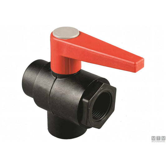 Valvola a sfera Bucchi PN16 3 vie in polipropilene caricato — 1/2"