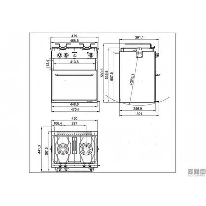 Dometic Cucina SunLight 2 fuochi con forno acciaio inox 18/8 — SunLight 2 fuochi