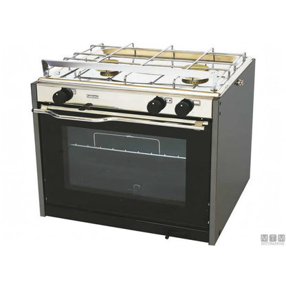 Techimpex cucina a gas con forno in acciaio inox 18/8 — Portofino CL - 2 fuochi