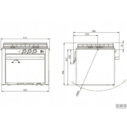 Cucina a gas CAN con forno in acciaio inox 18/8 — 2 Fuochi