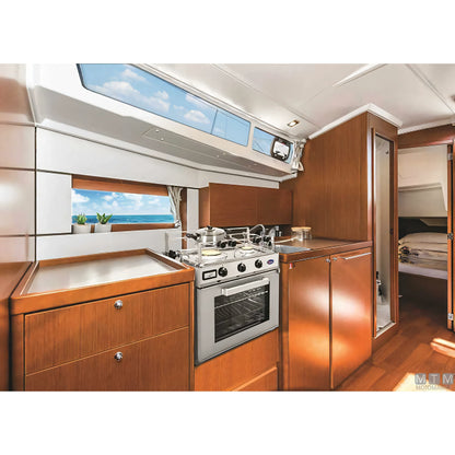 Motomarine cucina a gas Parker 2 fuochi forno inox 18/8 — 2 fuochi + forno