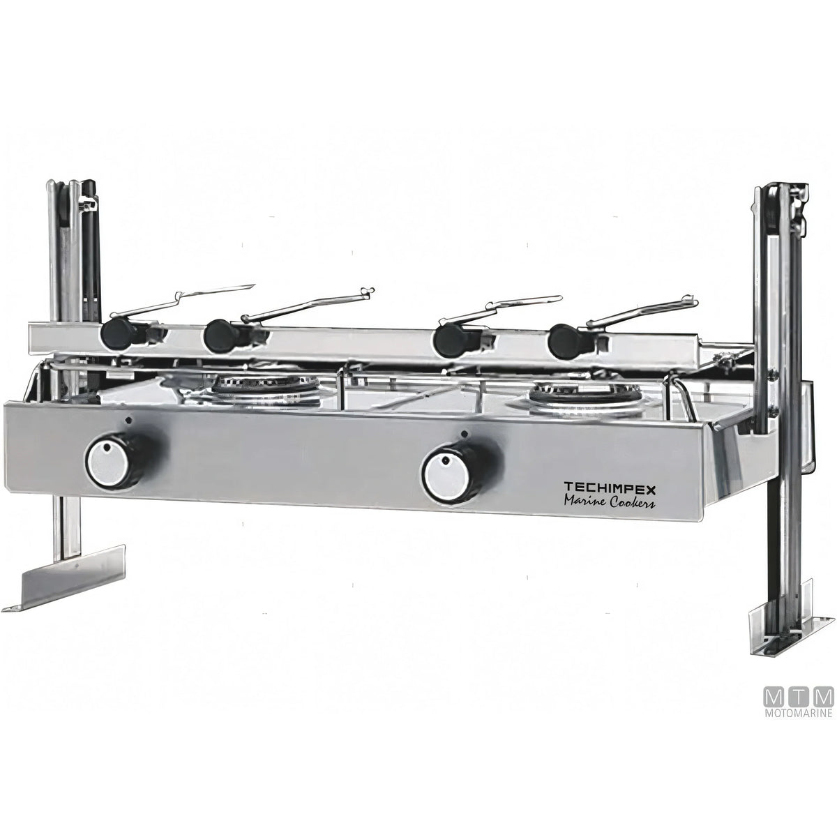 Techimpex fornello a gas Capri Ponza acciaio inox 18/8 — Ponza 2 fuochi - Basculante