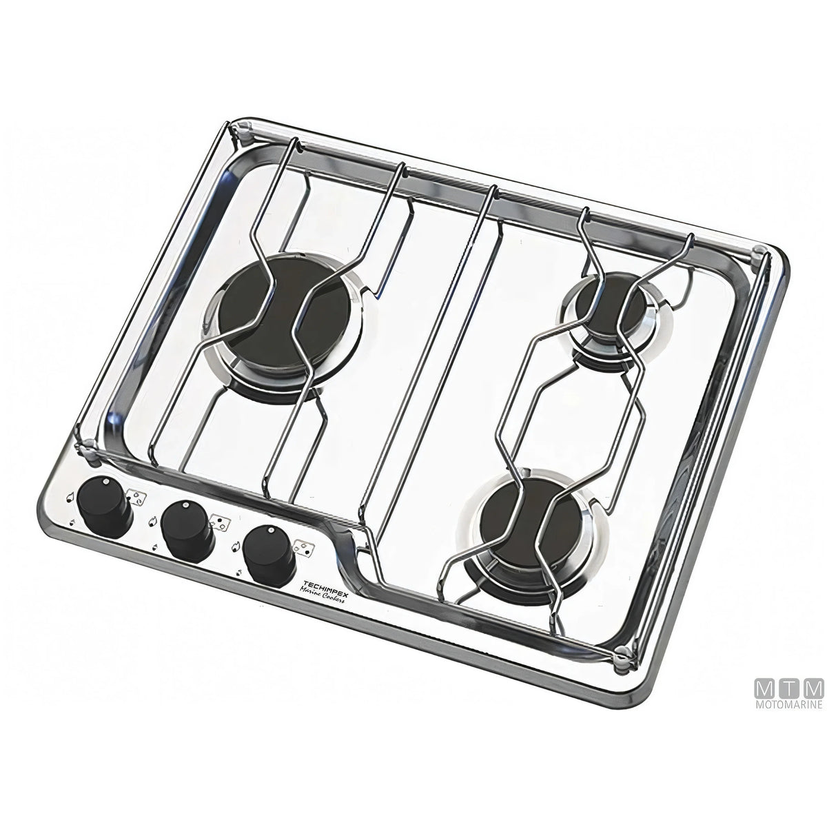 Techimpex Fornello 3 Fuochi Burano Acciaio Inox 18/8 — Fornello 3 fuochi