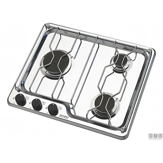 Techimpex Fornello 3 Fuochi Burano Acciaio Inox 18/8 — Fornello 3 fuochi