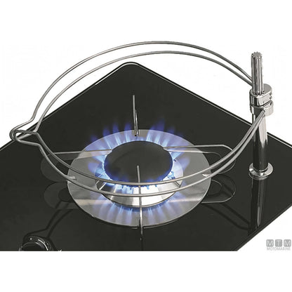 Fornello a gas Can Chrystal 1 fuoco vetro temperato — Fermapentole Inox