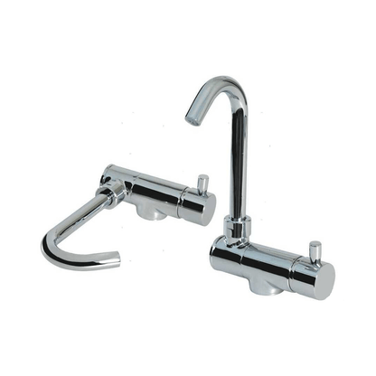 Miscelatore Low con canna abbattibile cromato lucido, due posizioni, corpo cilindrico in acciaio inox