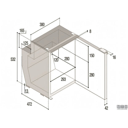 Frigorifero Vitrifrigo compressore interno serie C — 51L Nero