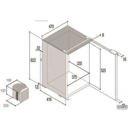 Vitrifrigo frigorifero marino Serie C compressore esterno — 75 L - Nero