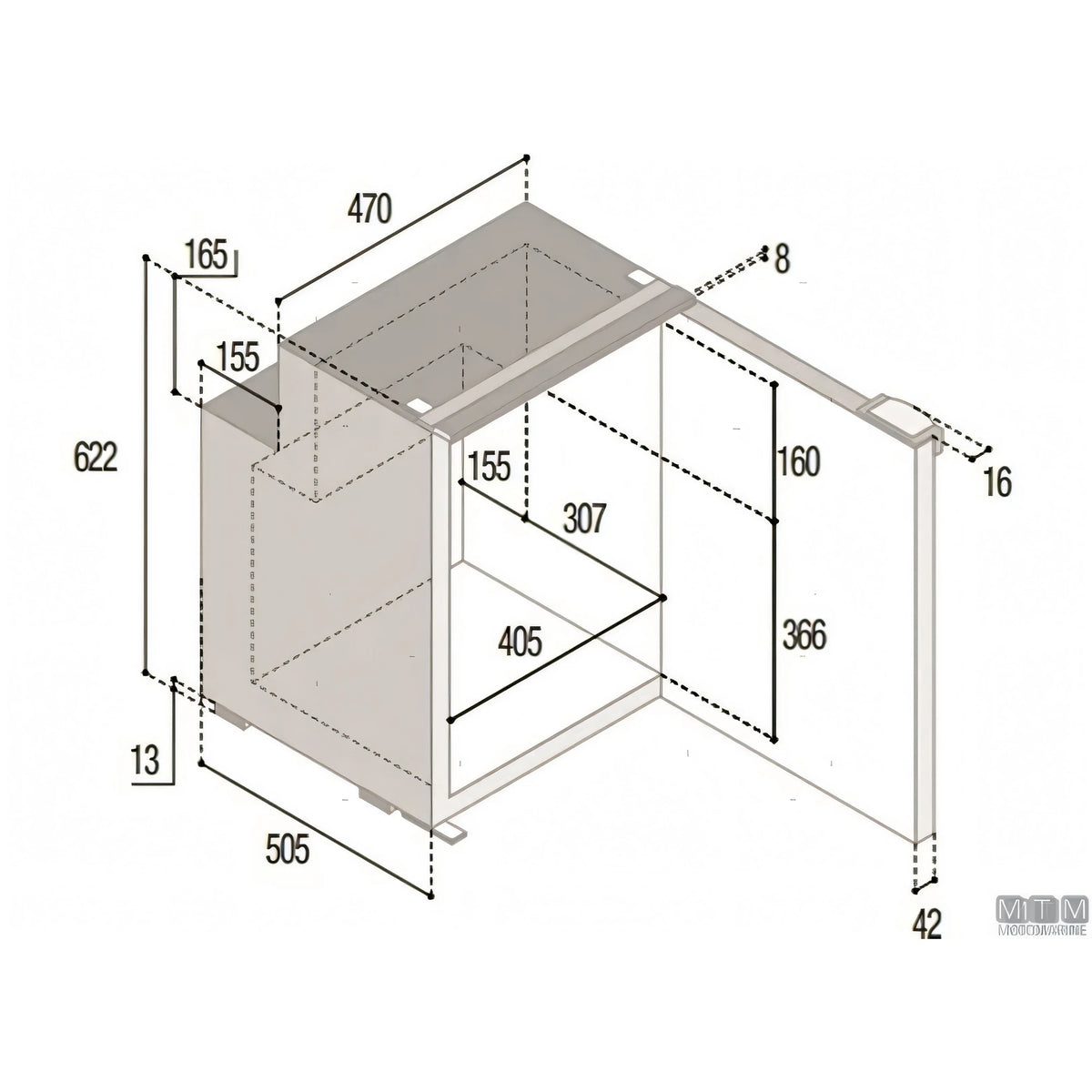 Frigorifero Vitrifrigo compressore interno serie C — 39L Grigio