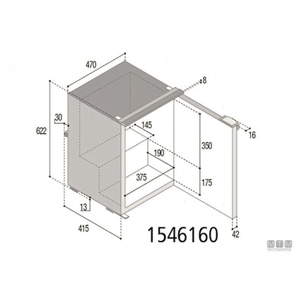 Frigorifero Vitrifrigo compressore interno serie C — 60L Grigio