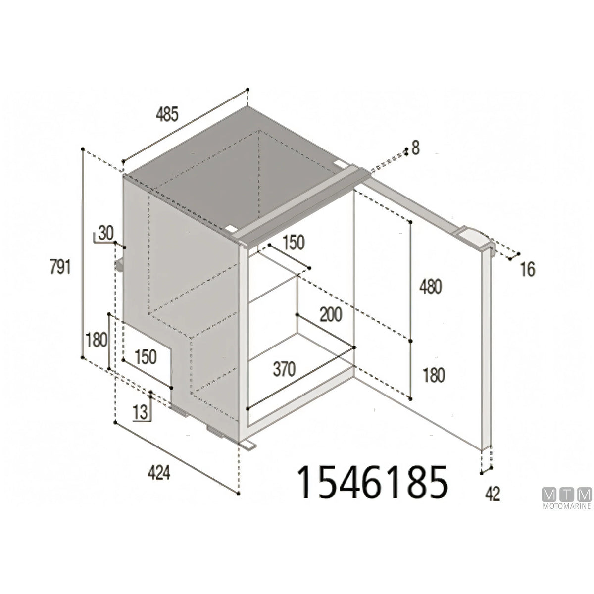 Frigorifero Vitrifrigo compressore interno serie C — 85L Grigio