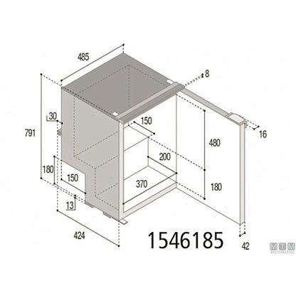Frigorifero Vitrifrigo compressore interno serie C — 85L Grigio
