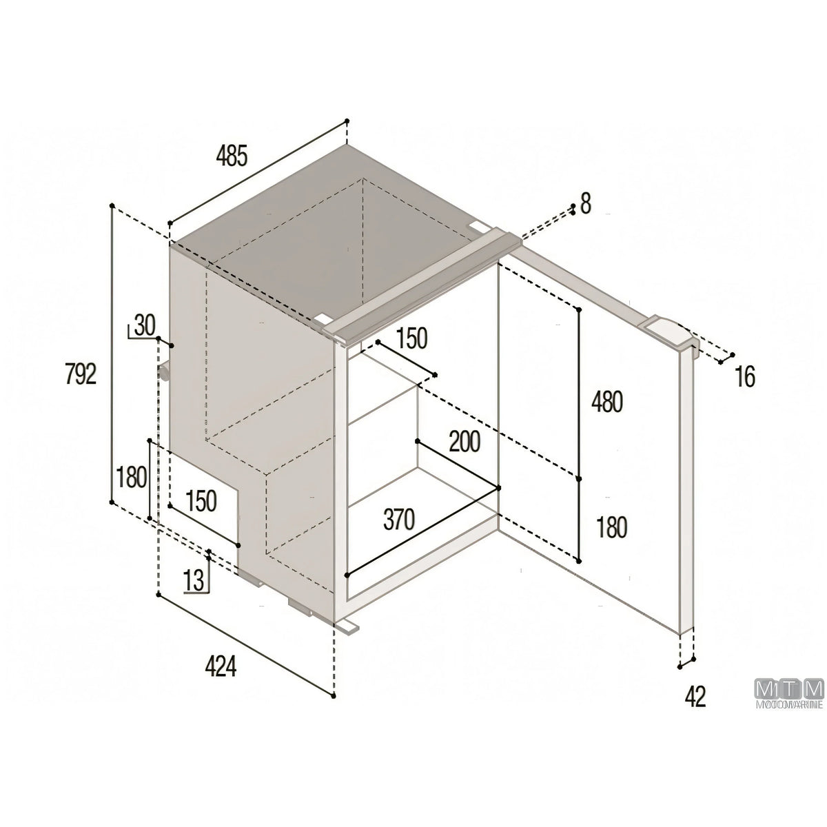 Frigorifero Vitrifrigo compressore interno serie C — 85L Nero