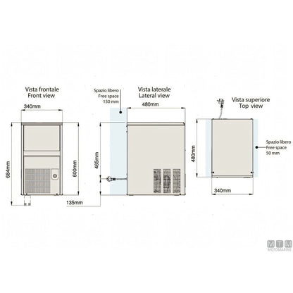Vitrifrigo Fabbricatore di ghiaccio VF28 Bright — Bright