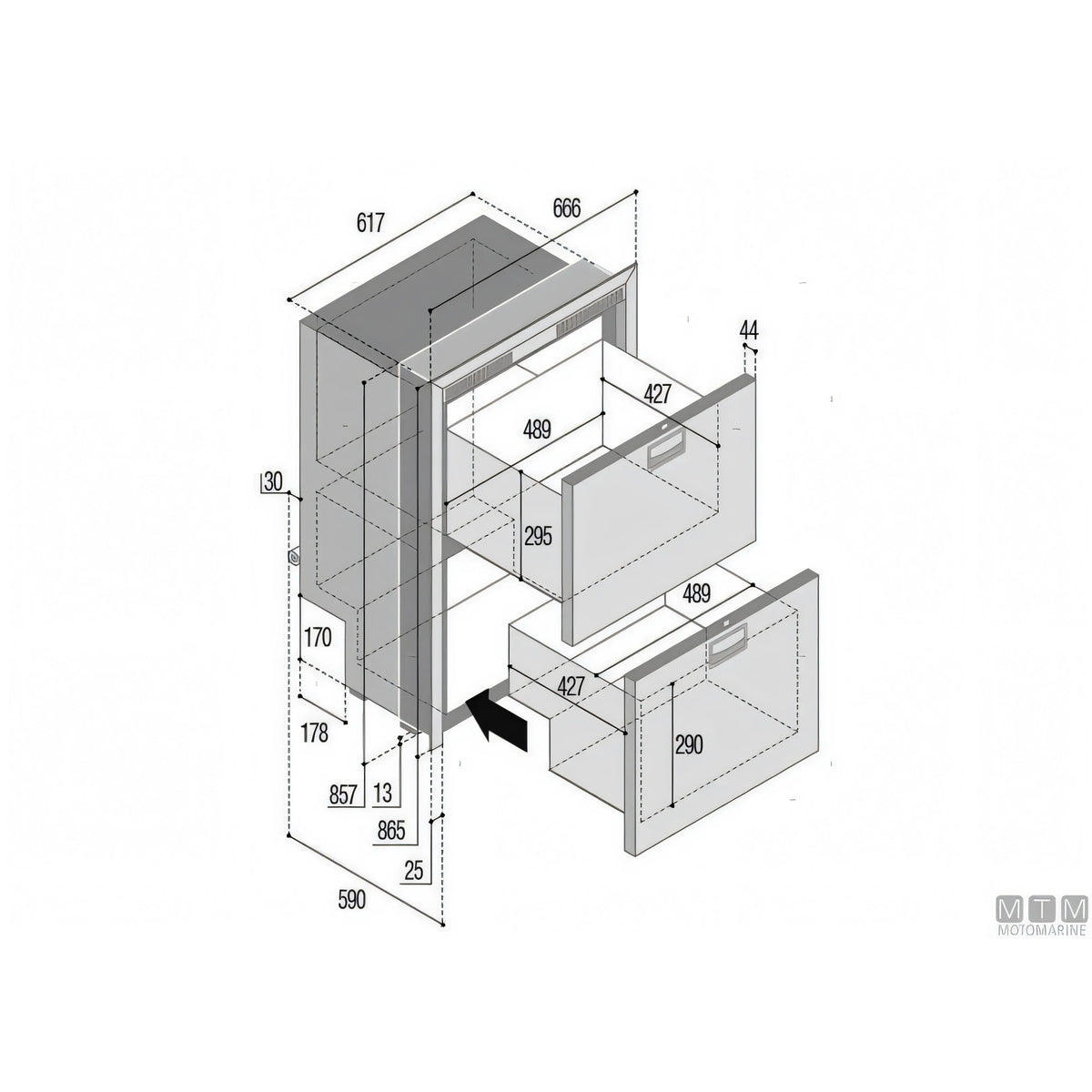 Vitrifrigo frigorifero DW180 doppio cassetto acciaio inox — RFX (Frigo+Frigo)