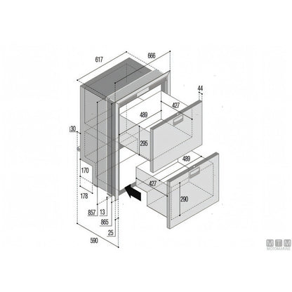 Vitrifrigo frigorifero DW180 doppio cassetto acciaio inox — RFX (Frigo+Frigo)