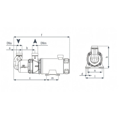 Pompa MV44 G, disegno tecnico
