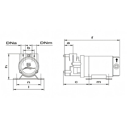 Elettropompa ACB, disegno tecnico