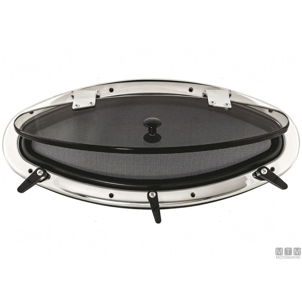 Motomarine oblò ovale apribile in acciaio inox — 203 x 461 mm