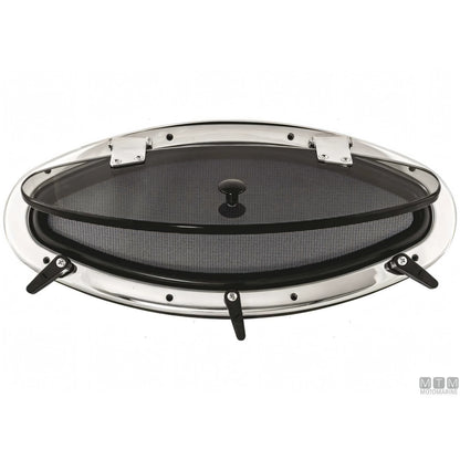 Motomarine oblò ovale apribile in acciaio inox — 203 x 461 mm
