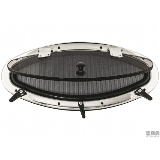 Motomarine oblò ovale apribile in acciaio inox — 203 x 461 mm
