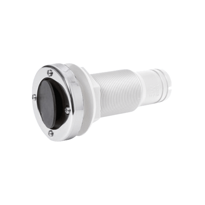 Scarico nylon bianco 1"1/2 testa inox con portagomma Ø38mm e valvola di non ritorno