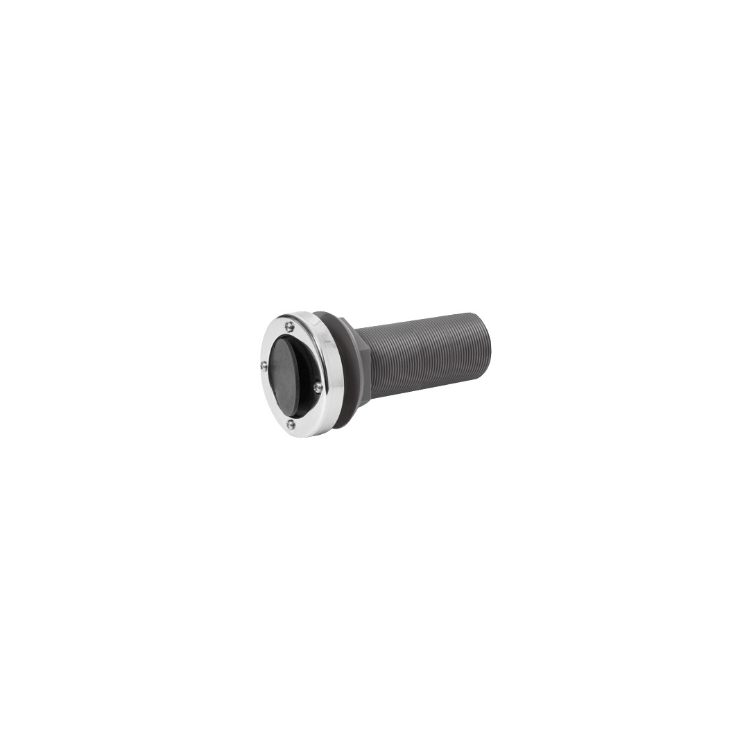 Scarico nylon 1"1/2 grigio con testa circolare in acciaio inox e valvola di non ritorno