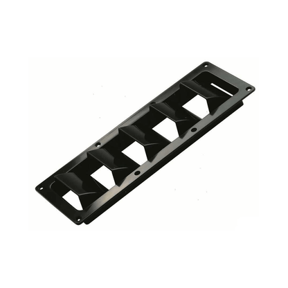 Presa aria a incasso rettangolare nera 335x120 mm con alette orientabili in plastica, fori di fissaggio