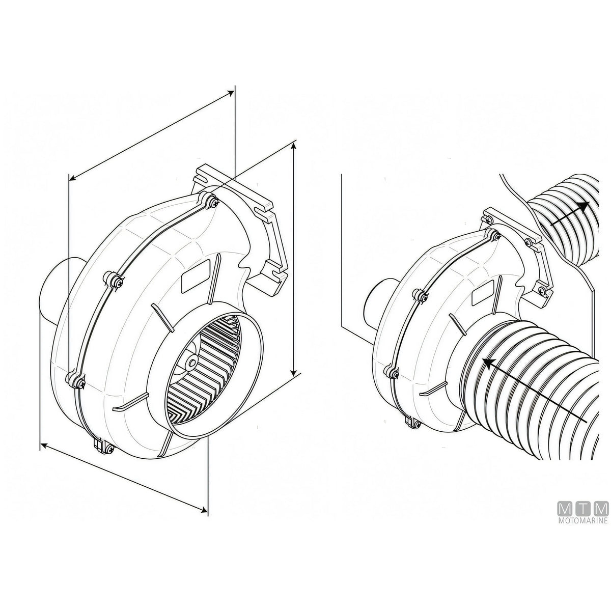 Ocean aspiratore flangiato HD ventilazione — HD 550 - 12V