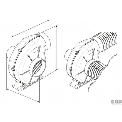 Ocean aspiratore con staffa ventilazione nautica — 550 m³/h - 12V